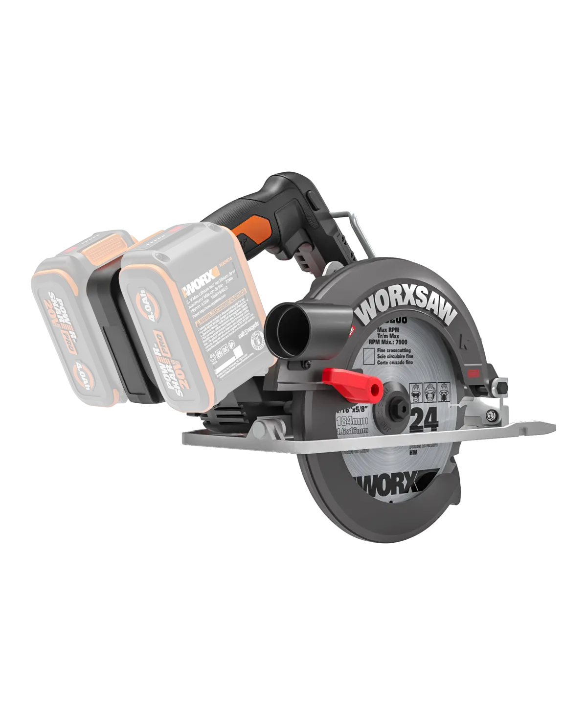 2 × 20V 7-1/4" brushless circular saw 4