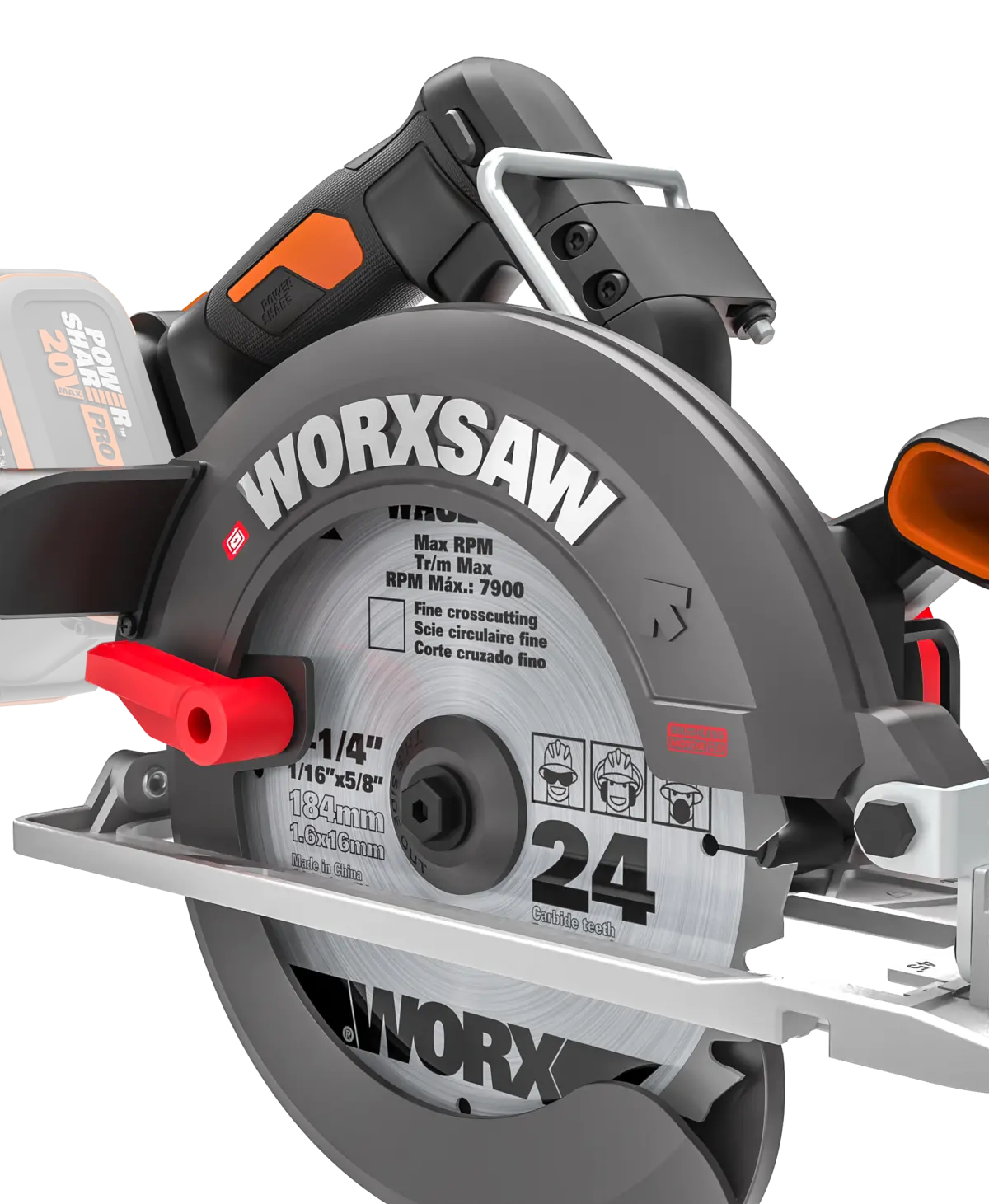 2 × 20V 7-1/4" brushless circular saw 5