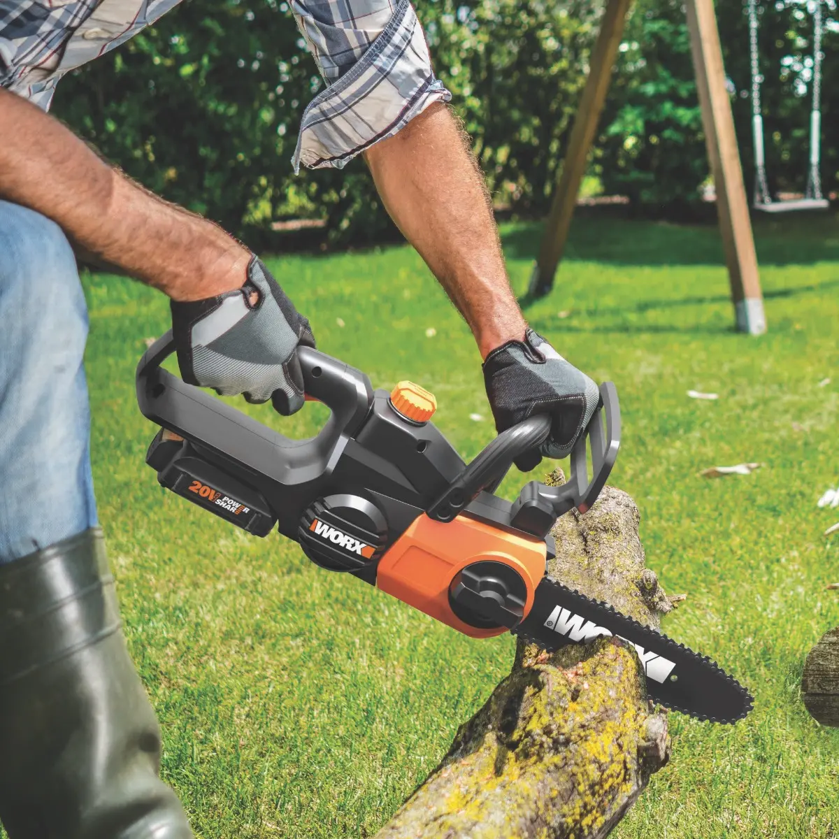 20V 10" Cordless Chainsaw and TURBINE Blower Combo Kit 5
