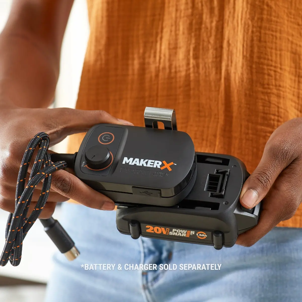 20V MAKERX HubX Power Source & Tool Adapter with USB Port 3