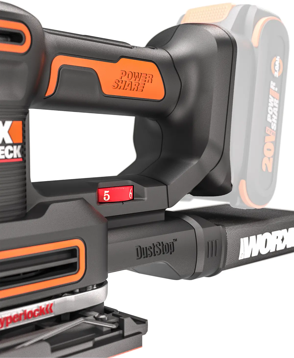 20V 10,000 orbits/minute multi-sander 6