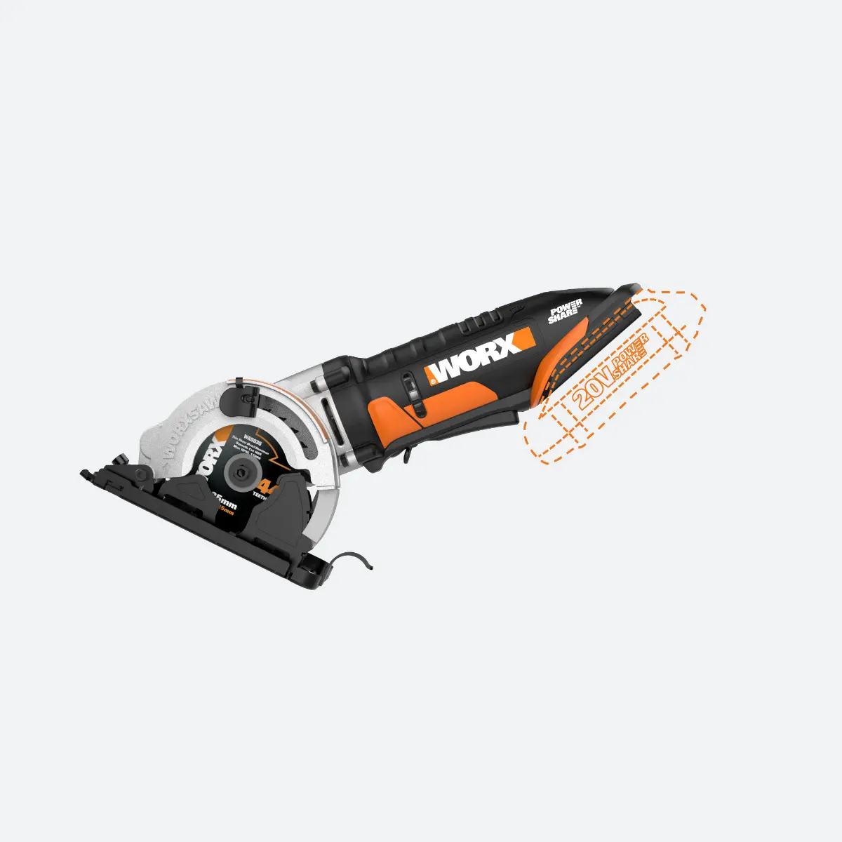 20V Power Share 3-3/8" WORXSAW Compact Circular Saw - Tool Only 3