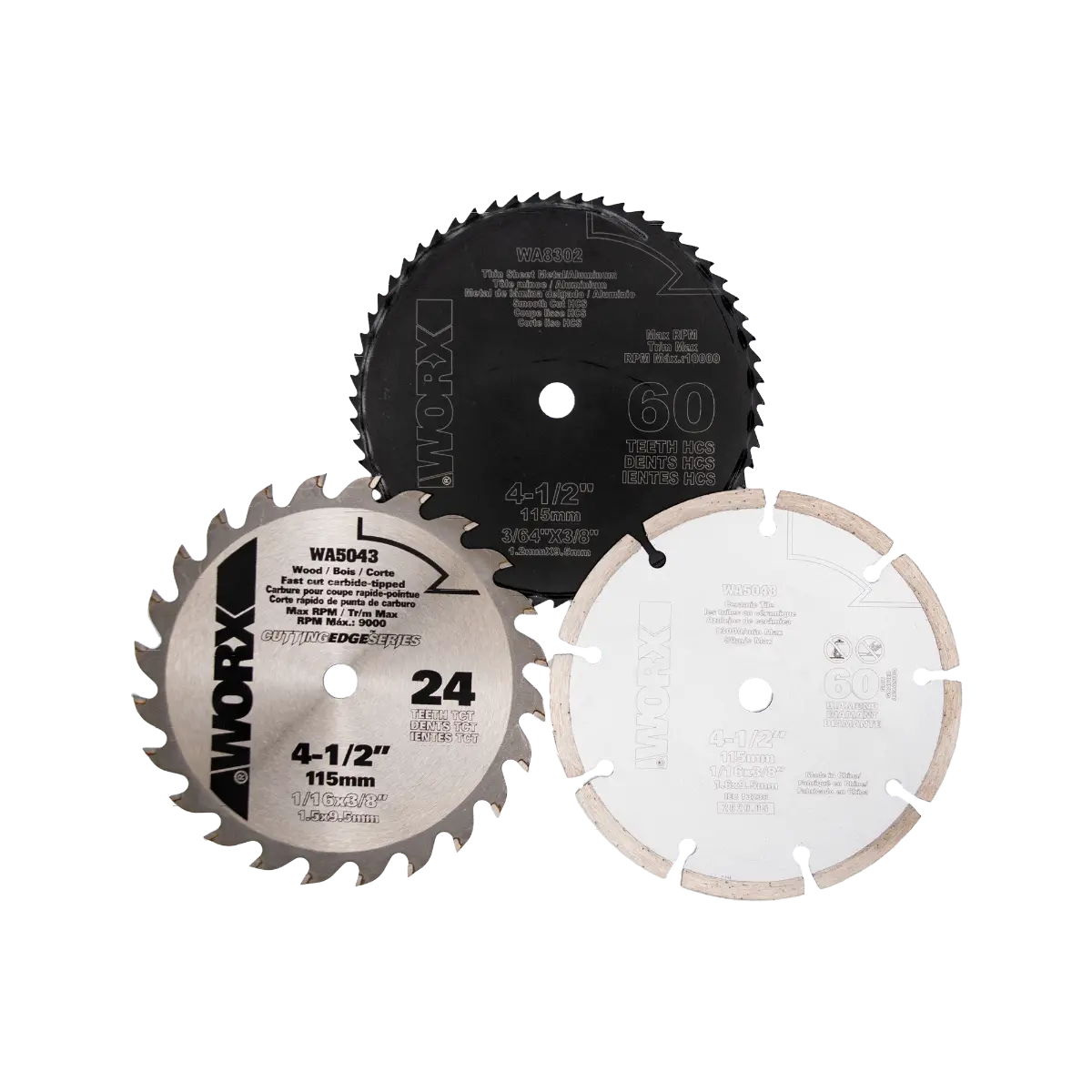 4-½" 3pc WORXSAW Blade Kit 2