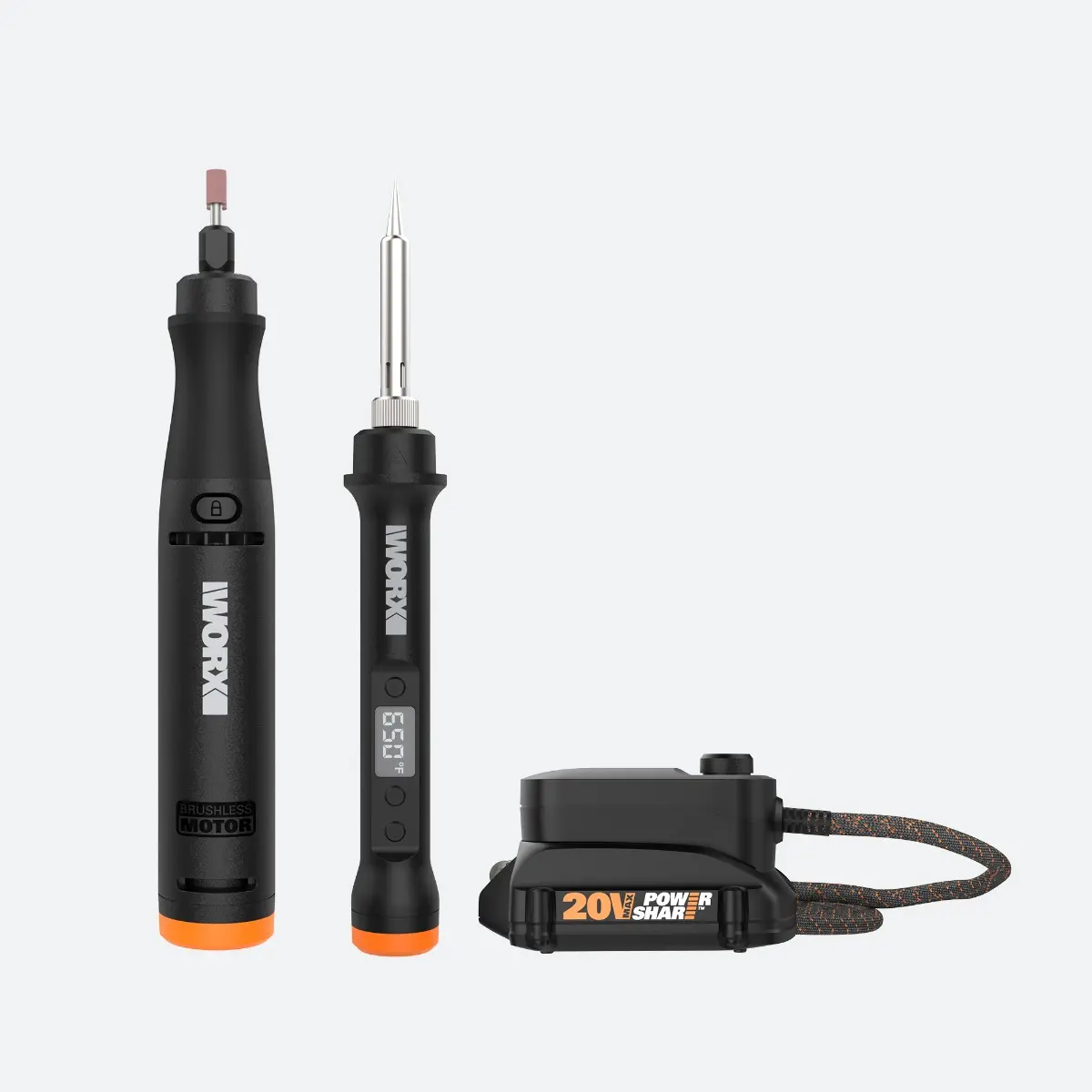 20V MAKERX 2pc Rotary Tool + Wood/Metal Crafter Combo Kit 2