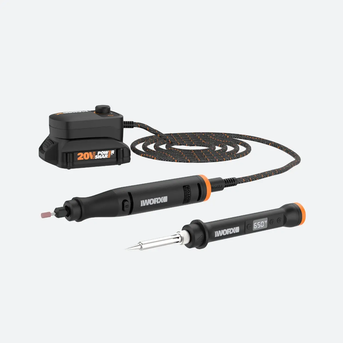 20V MAKERX 2pc Rotary Tool + Wood/Metal Crafter Combo Kit 3