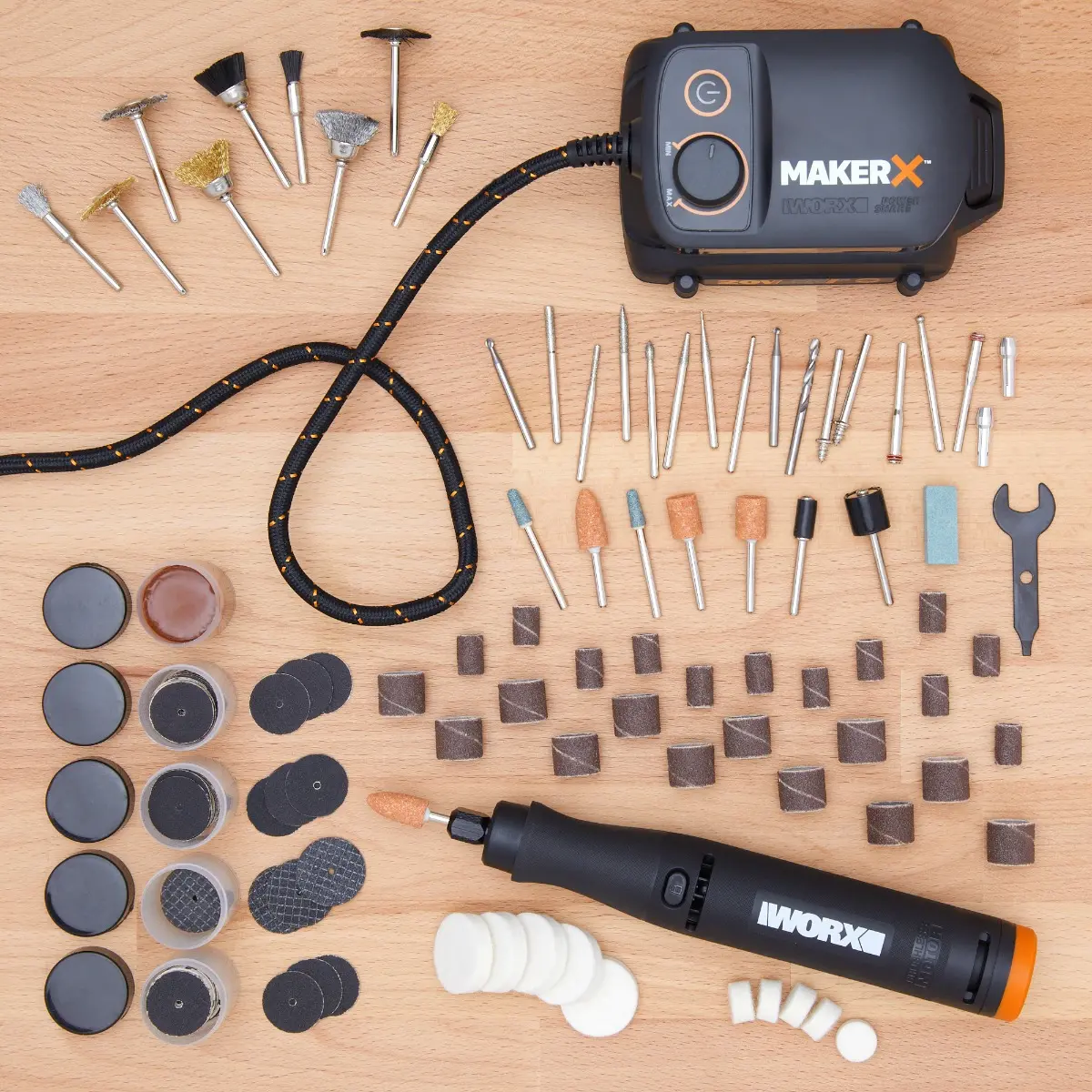 MAKERX Rotary Tool 201pc Accessory Kit 4