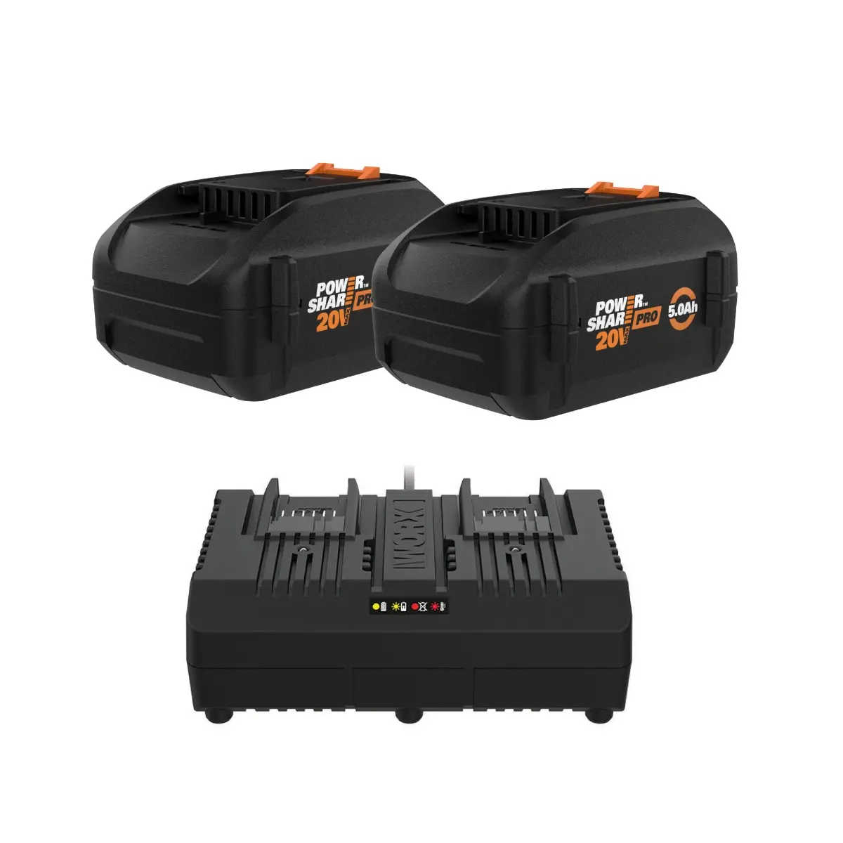 Two 5.0Ah Batteries and Dual Port Quick Charger Kit 2