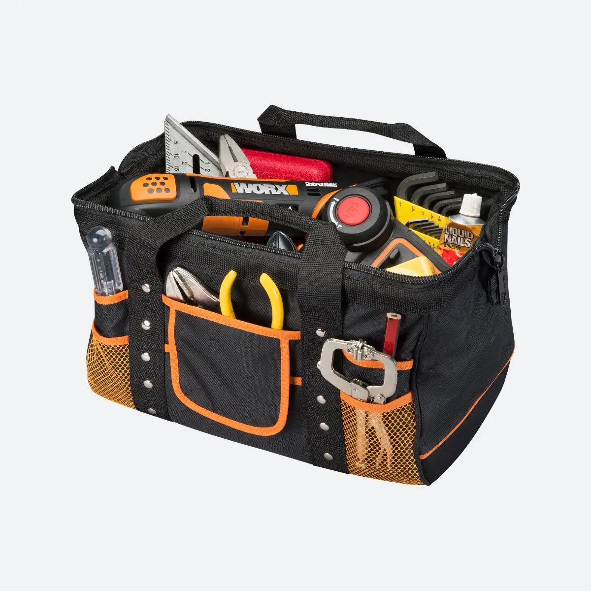 Zippered Tool Bag with Interior and Exterior Pockets 3