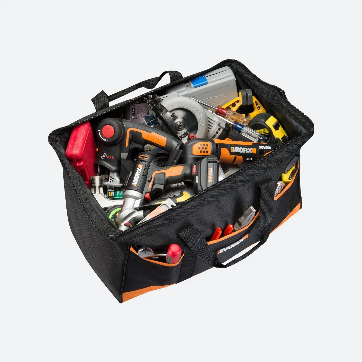 Large Zippered Tool Tote with Interior and Exterior Pockets 3