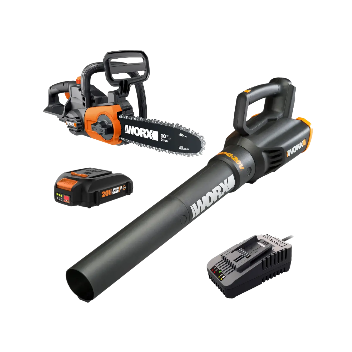 20V 10" Cordless Chainsaw and TURBINE Blower Combo Kit