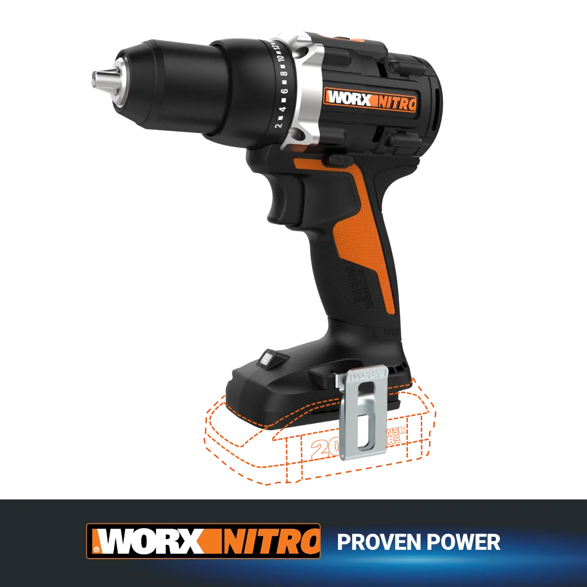 Nitro 20V Power Share 1/2" Cordless Drill/Driver with Brushless Motor - Tool Only