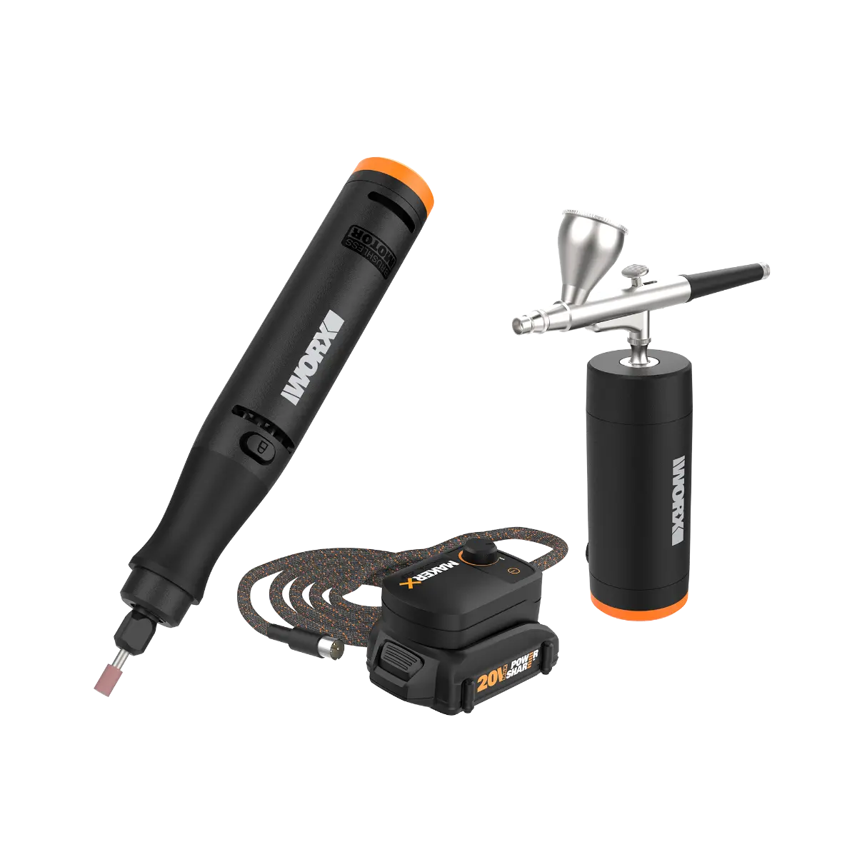 20V MAKERX 2pc Combo Kit - Rotary Tool + Air Brush